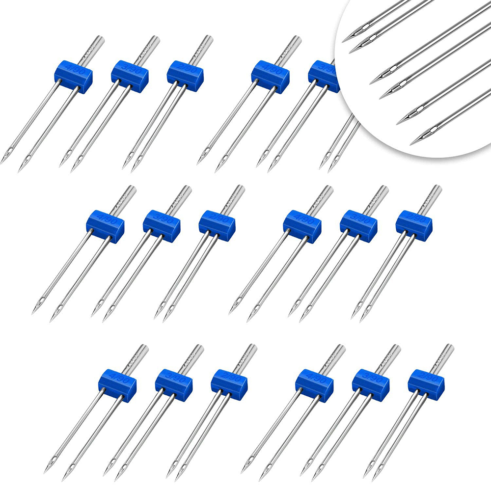 3-9Pcs Sewing Machine Twin Nee - Twin Needle Stretch ulasan dan harga