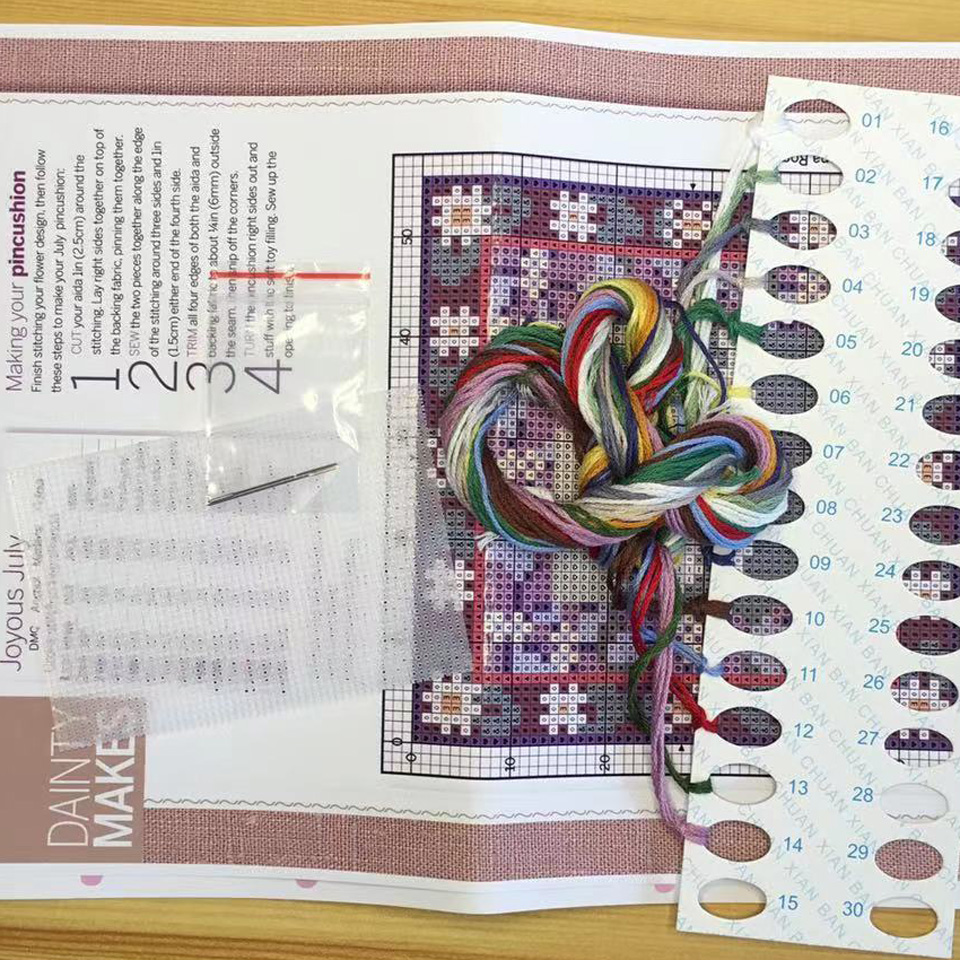 ZC197 Cross Stitch Kits Cross- - Sewing Pin Cushion ulasan dan harga