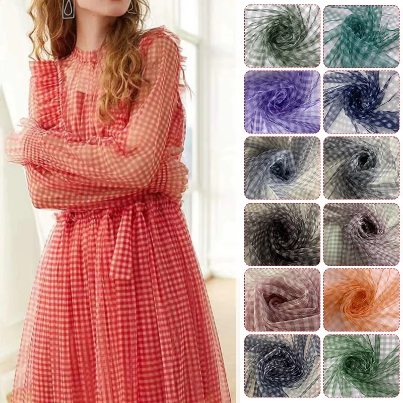 90x150cm Check Mesh Fabric Tra - Is Sewing A Textile Craft ulasan dan harga