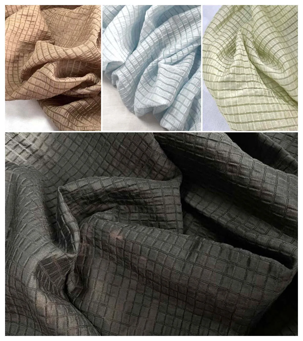 Cream Yellow Checkered Fabric  - Is Sewing A Textile Craft ulasan dan harga