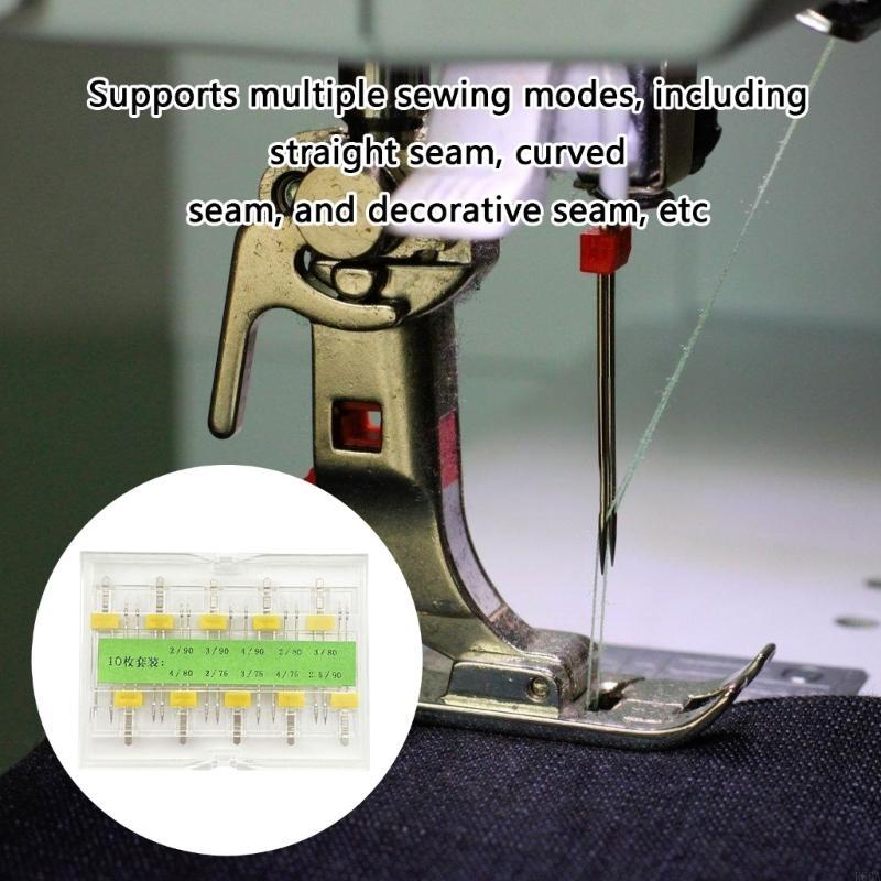 R66A 10Pcs Sewing Machine Need - Twin Needle Stretch ulasan dan harga