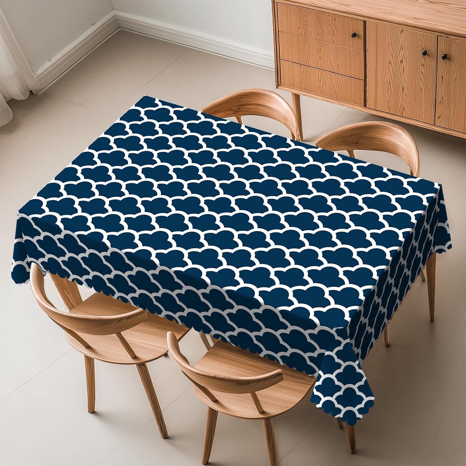 Blue Tablecloth Navy Cloud Sea - Century Textile & Sewing Supply Reviews ulasan dan harga