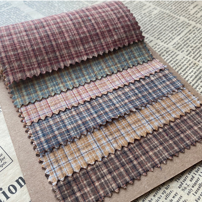 Cotton Plaid Fabric 100x145cm  - Vintage Sewing Textile ulasan dan harga
