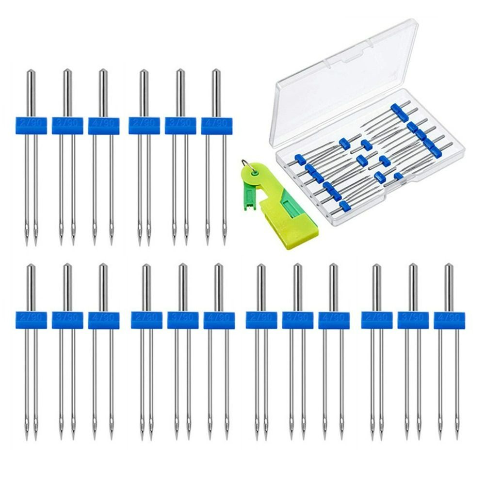 18pcs Stainless Steel Sewing M - Twin Needle Stretch ulasan dan harga